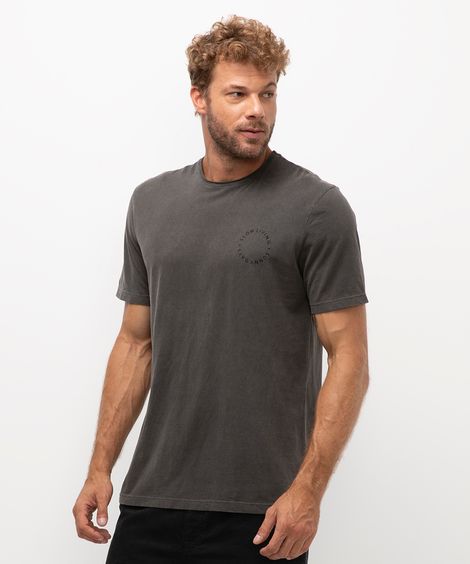 camiseta de algodão slow living chumbo