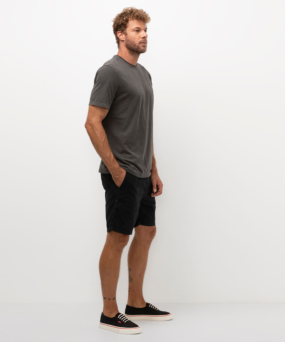 camiseta de algodão slow living chumbo