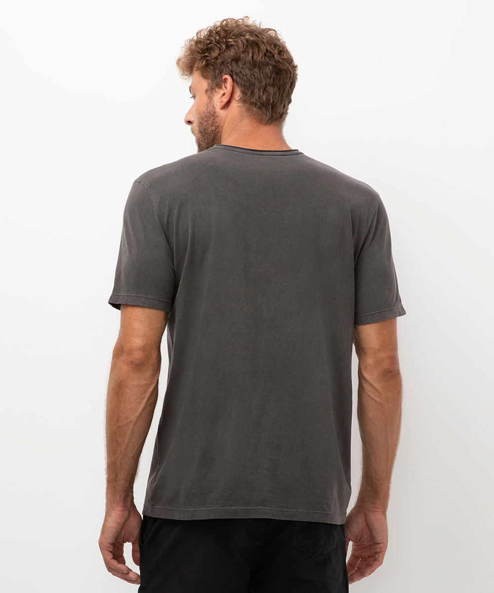 camiseta de algodão slow living chumbo