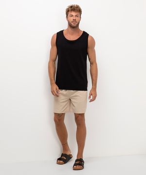 short praia com bolsos bege