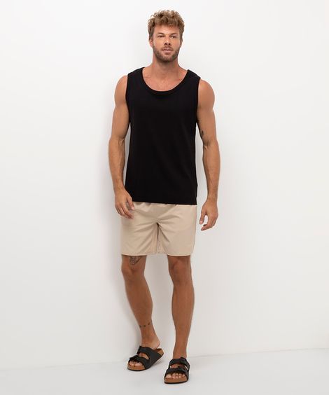 short praia com bolsos bege