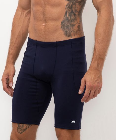 bermuda de compressão esportiva azul marinho