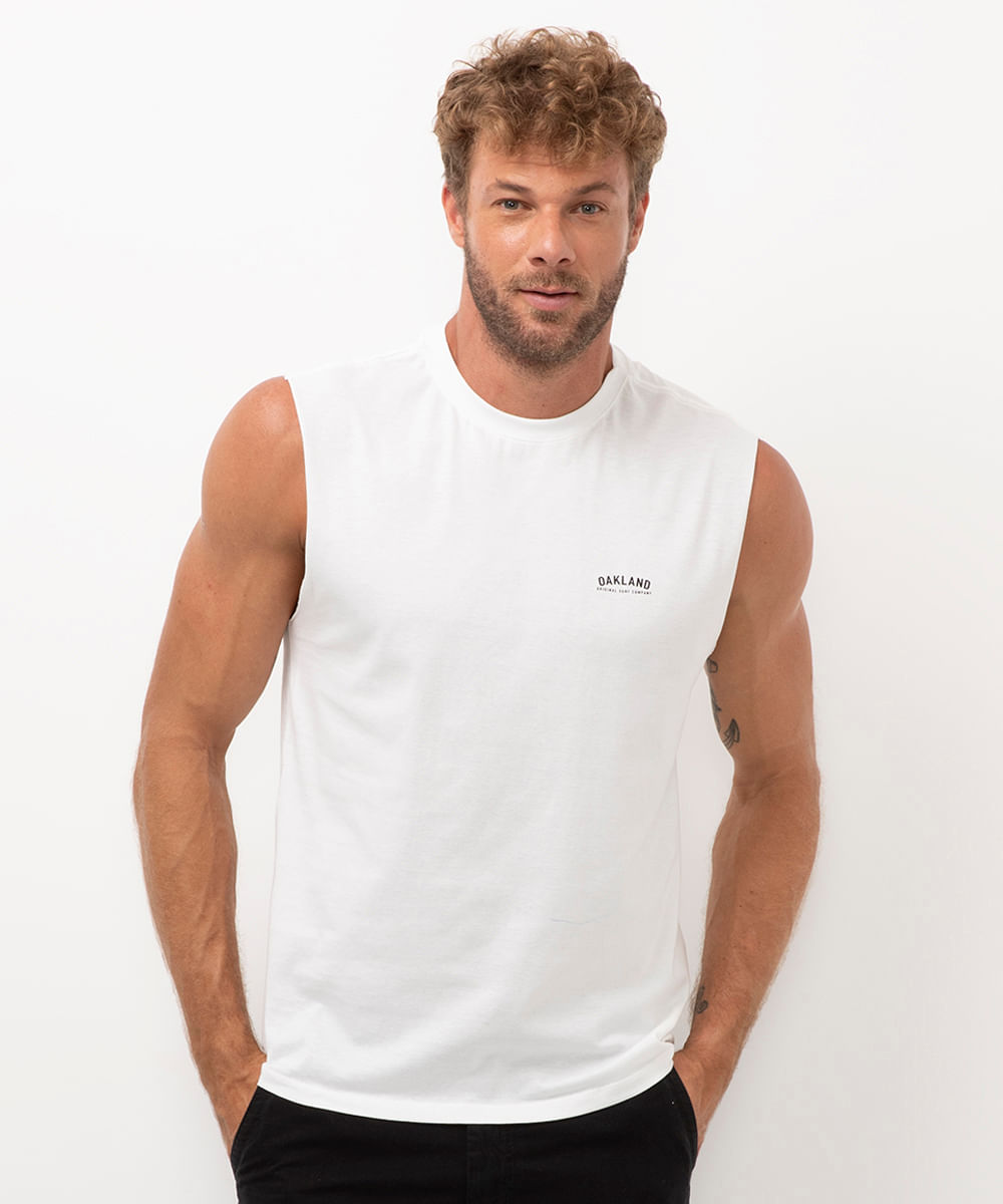 regata machão de algodão oakland off white