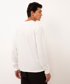 blusa texturizada com botões branco