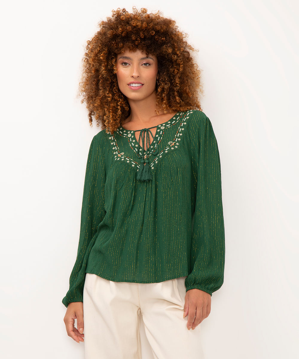 bata de lures com tassel verde