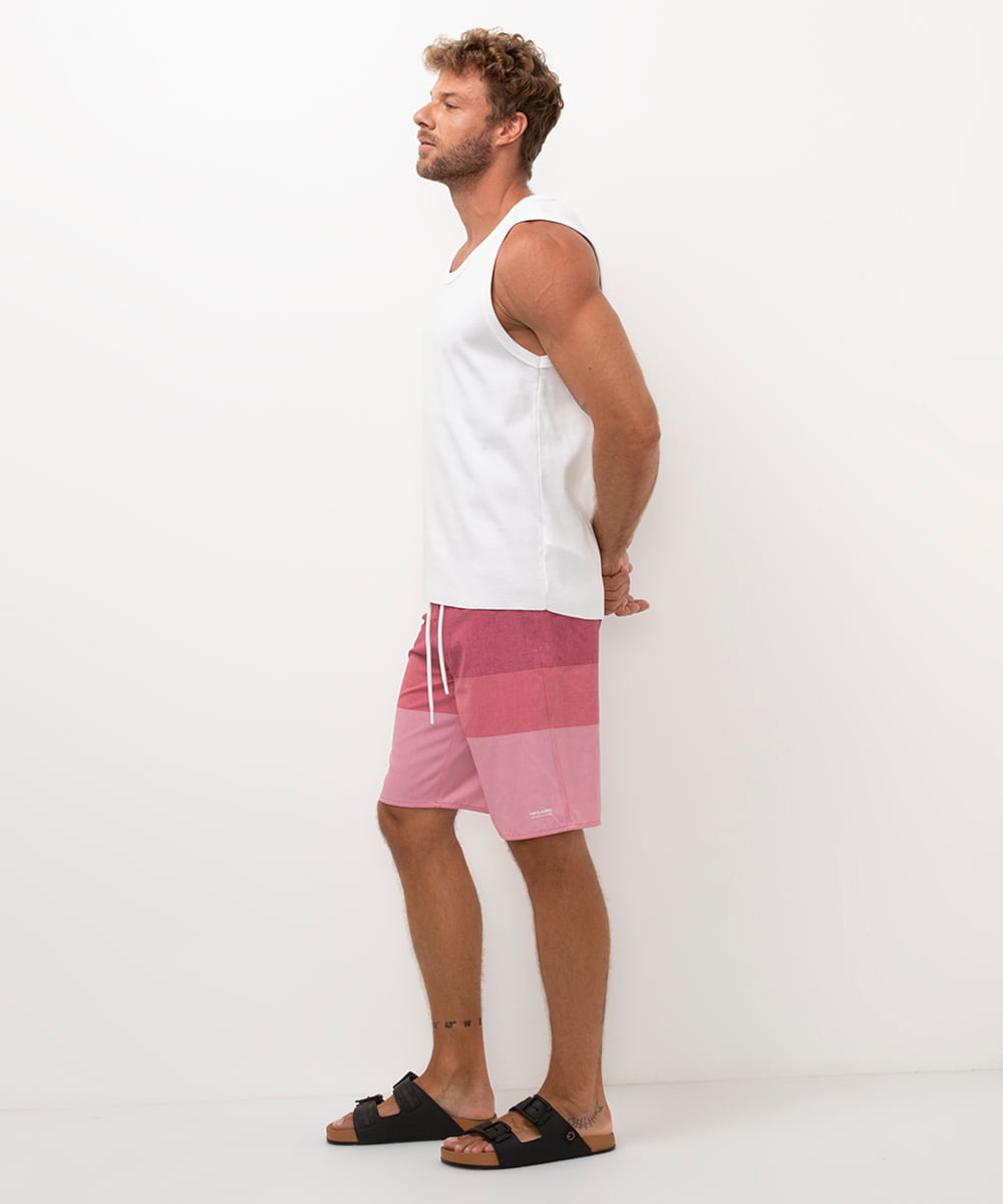 bermuda boardshort listras rosa