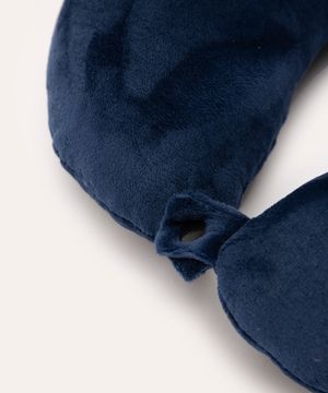 apoio de pescoço com máscara de dormir azul marinho