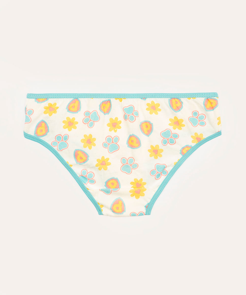 kit de 3 calcinhas infantis skye colorido