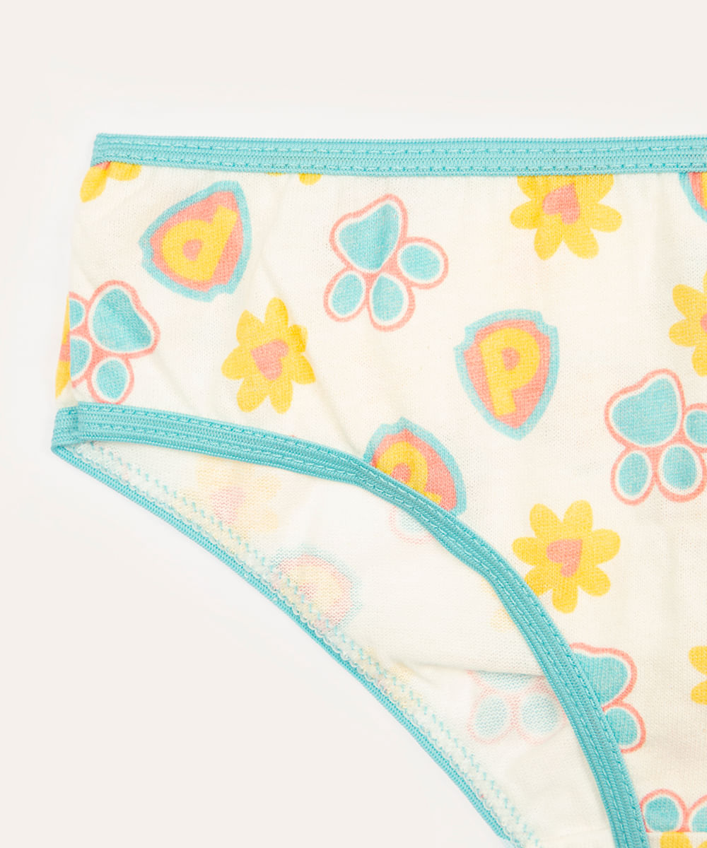 kit de 3 calcinhas infantis skye colorido