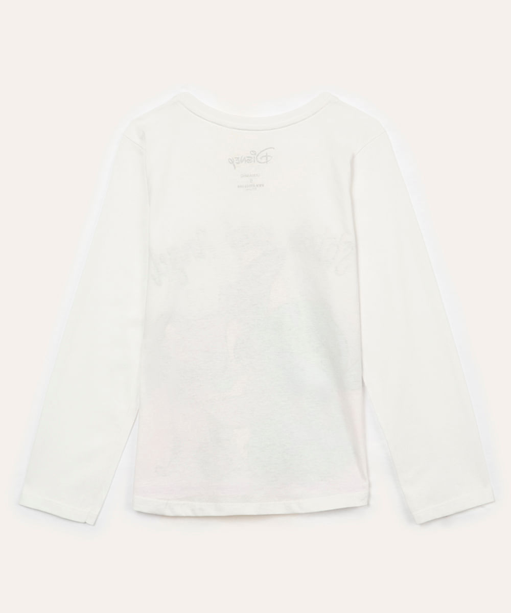 camiseta infantil manga longa stitch angel off white