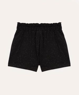 short infantil clochard glitter preto