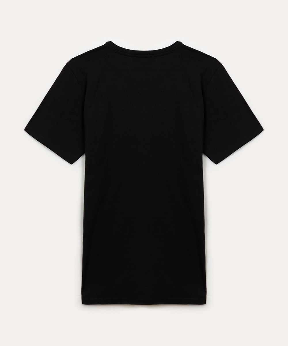 camiseta juvenil manga curta los angeles preto