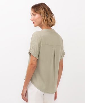 camisa de viscose sem cava verde