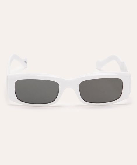 óculos de sol retangular branco