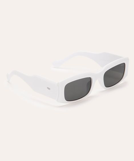 óculos de sol retangular branco