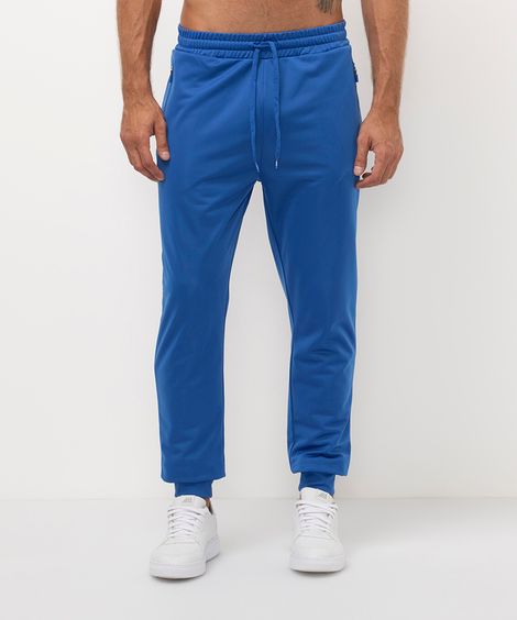 calça jogger esportiva com bolsos azul