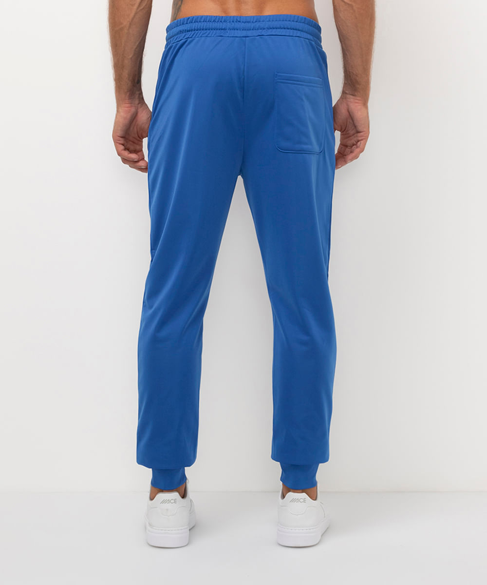 calça jogger esportiva com bolsos azul