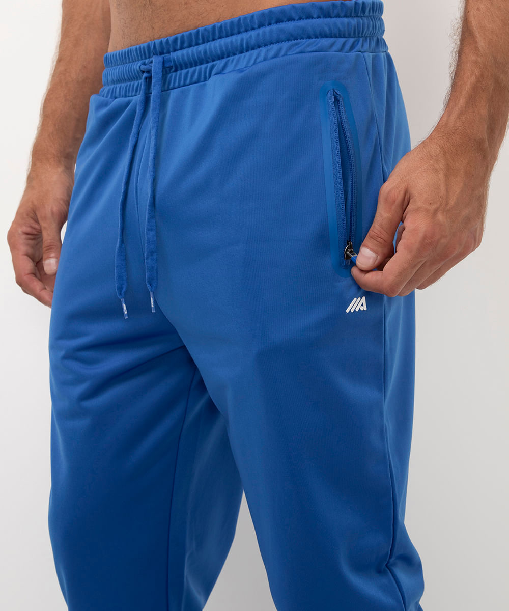 calça jogger esportiva com bolsos azul