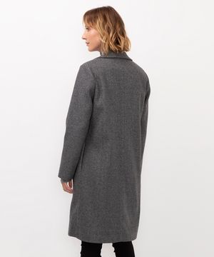 casaco alongado com bolsos cinza
