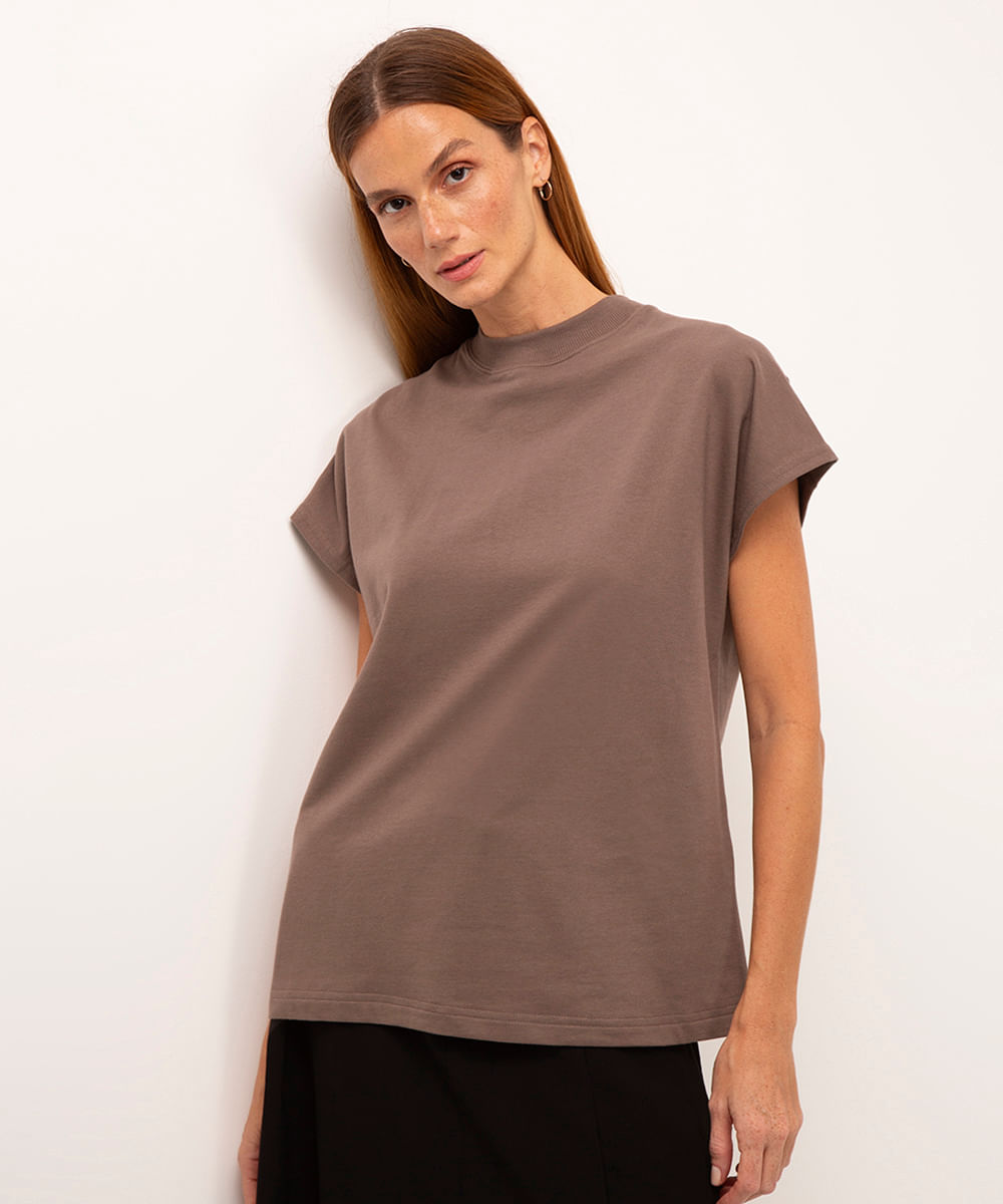 regata muscle tee de moletinho cinza