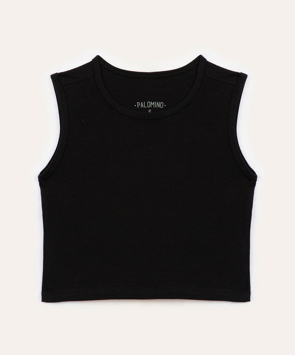 cropped infantil de algodão preto