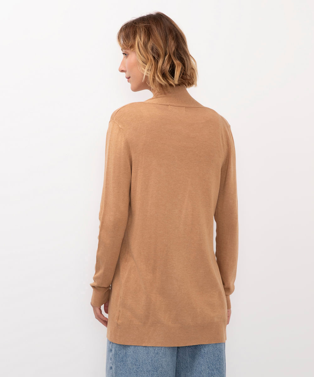 cardigan de tricô detalhe canelado bordô - bege claro