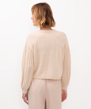 cardigan de tricot bege