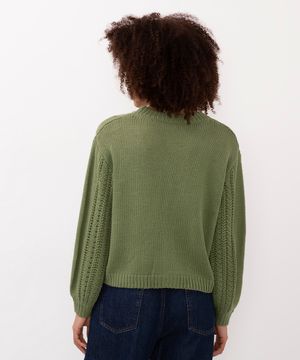 cardigan de tricot verde