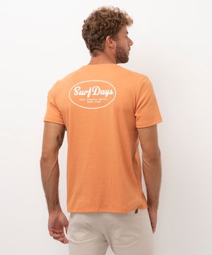 camiseta de algodão surf days laranja