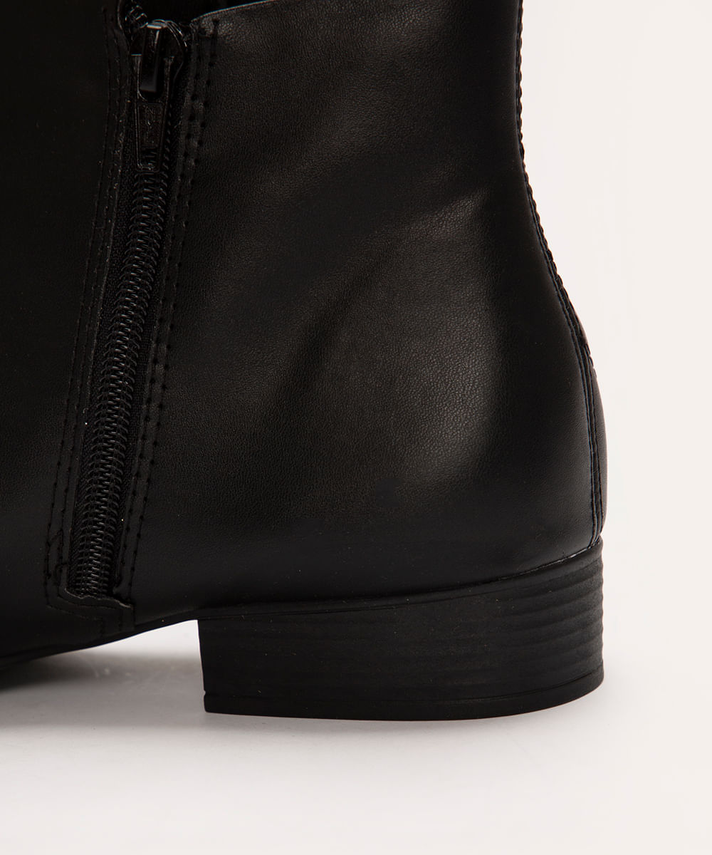 bota cano baixo bico fino via uno preto