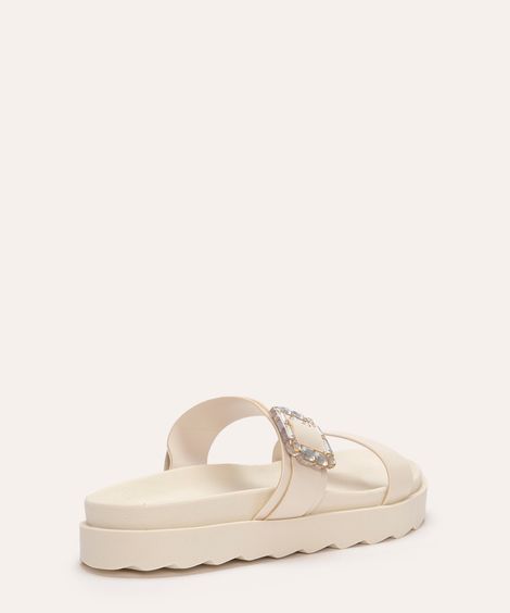 sandália flatform fivela pedraria oneself off white