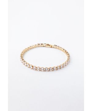 Pulseira Riviera Zircônias Dourado Salvatore Fashion