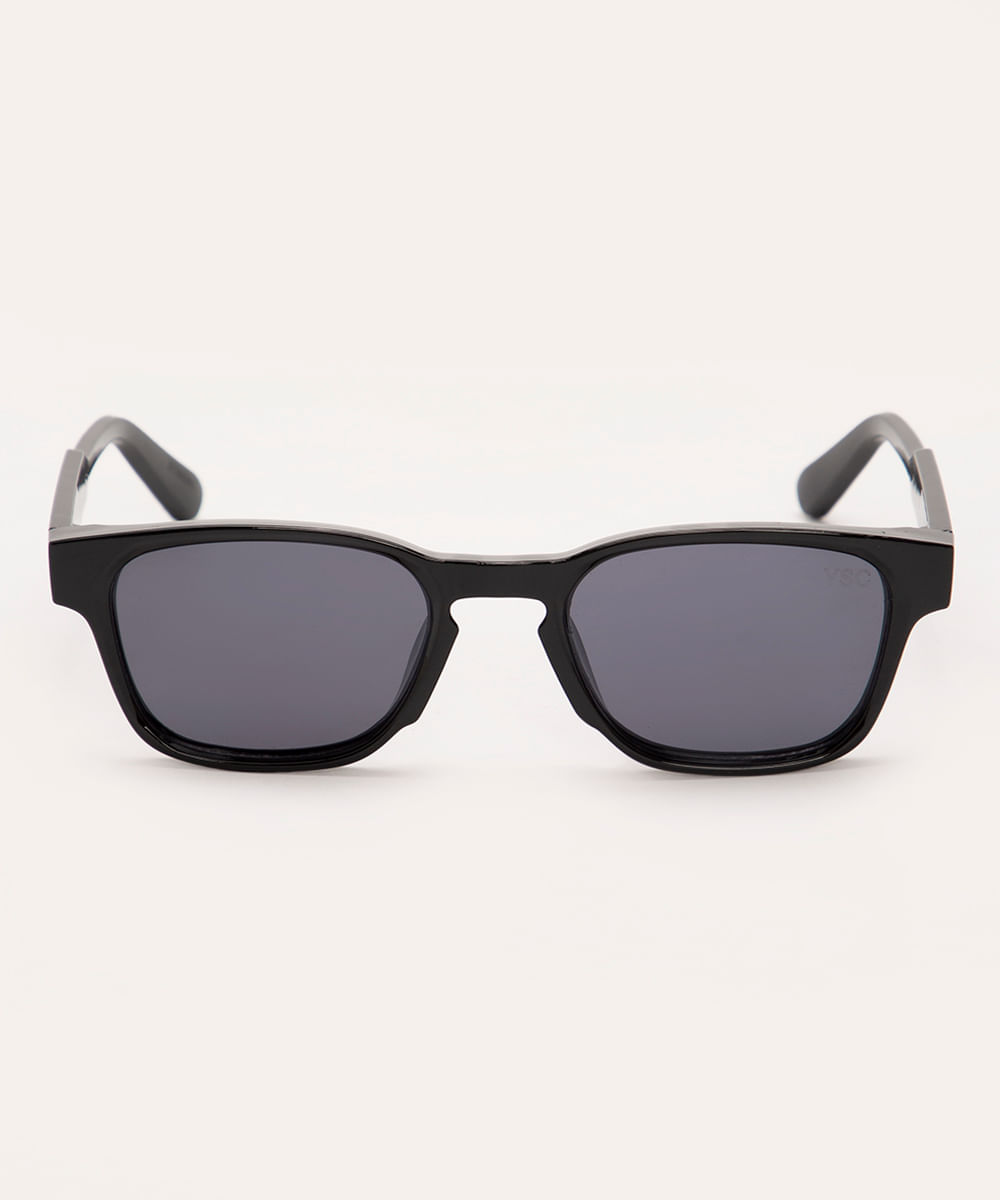 óculos de sol oval preto