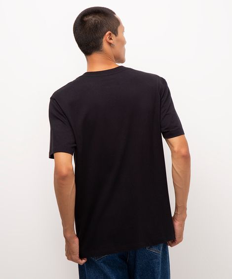 camiseta de algodão manga curta 1976 preto