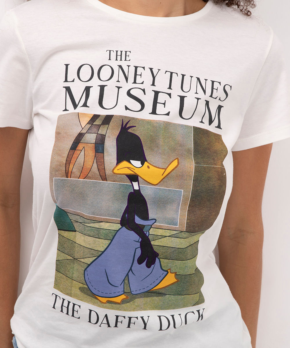 camiseta de algodão patolino calça de shopping off white