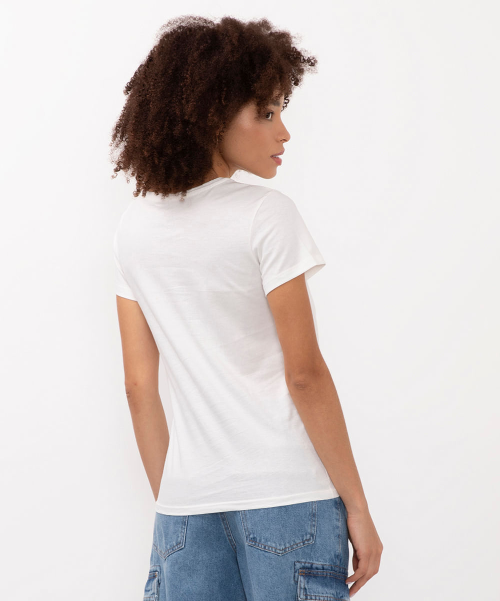 camiseta de algodão patolino calça de shopping off white