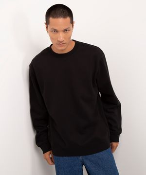 blusão de moletom oversized preto