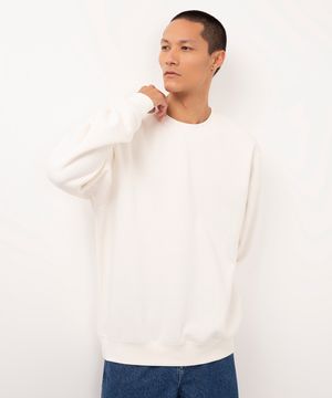 blusão de moletom oversized branco