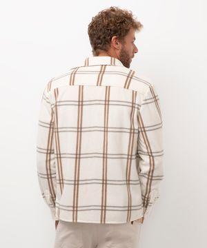 camisa flanelada xadrez off white