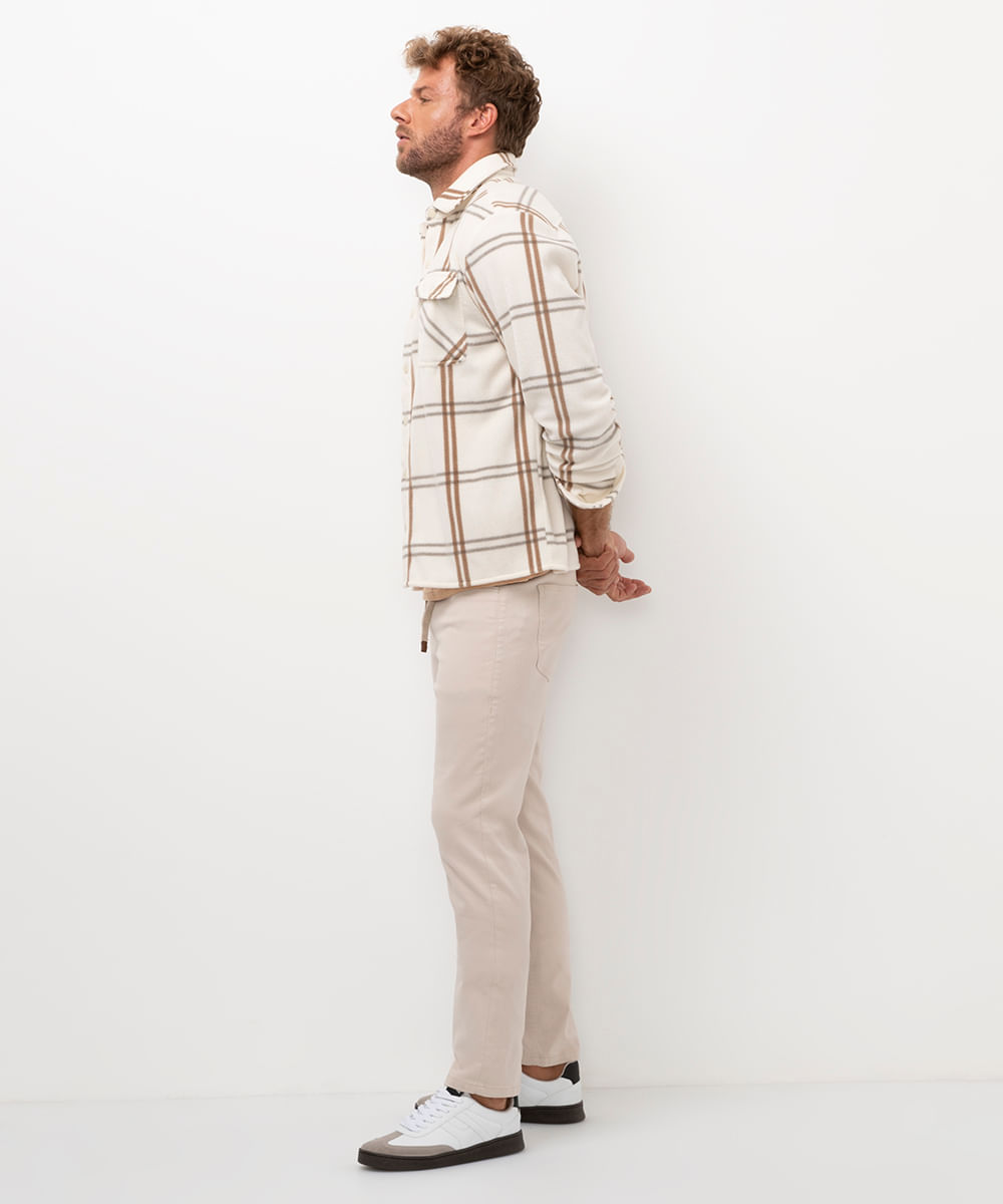 camisa flanelada xadrez off white