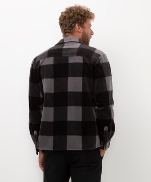 camisa flanelada xadrez preto