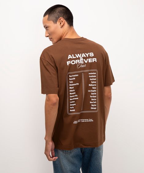 camiseta de algodão manga curta kodak black marrom