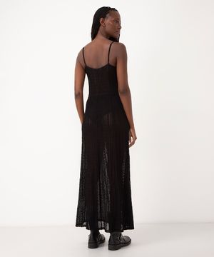 vestido longo de renda bff agatha preto