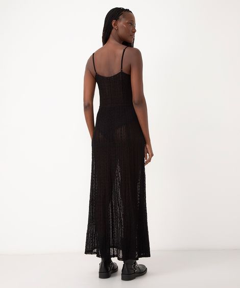 vestido longo de renda bff agatha preto