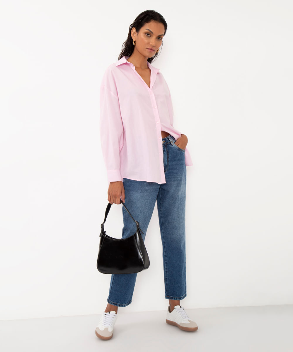 calça jeans comfort cintura alta azul