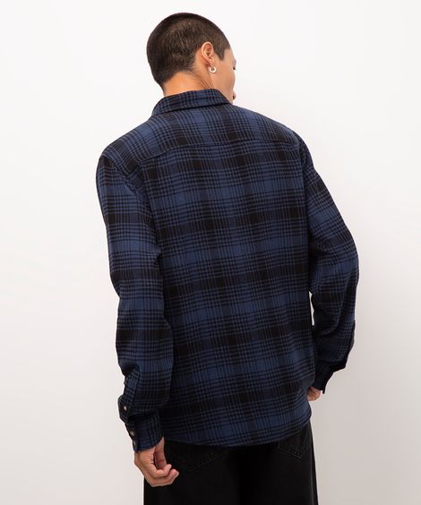 camisa flanelada xadrez azul