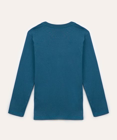 camiseta de algodão infantil game azul
