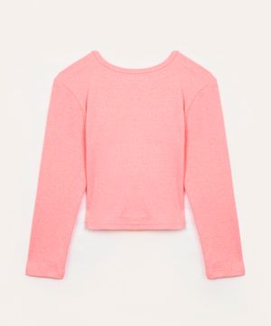 blusa de algodão infantil com brilho pink