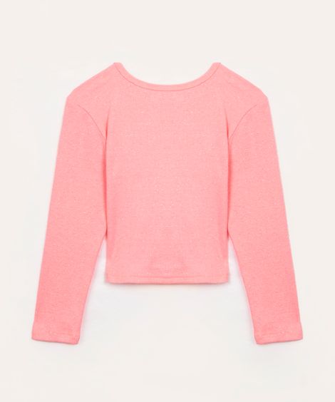 blusa de algodão infantil com brilho pink