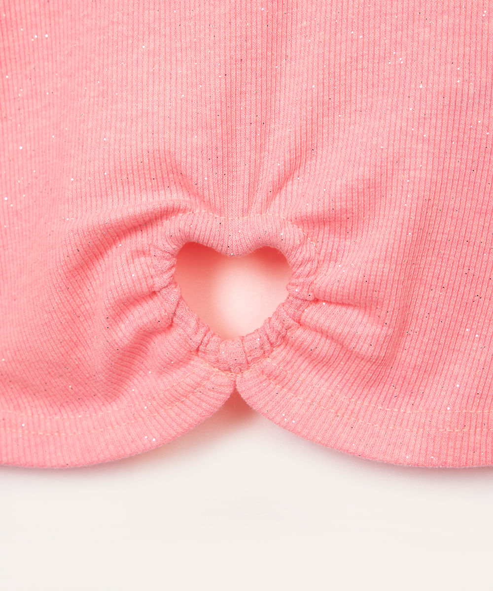 blusa de algodão infantil com brilho pink